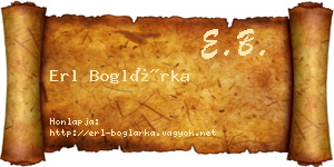 Erl Boglárka névjegykártya