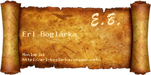 Erl Boglárka névjegykártya